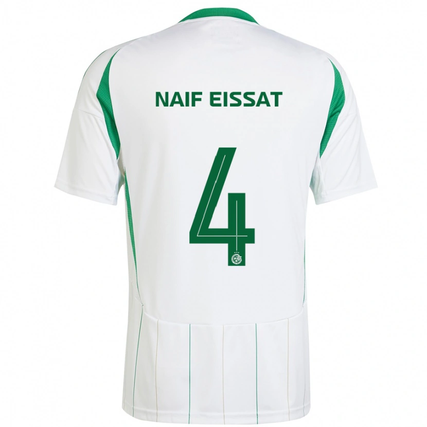 Danxen Homme Maillot Lisav Naif Eissat #4 Blanc Vert Tenues Extérieur 2024/25 T-Shirt