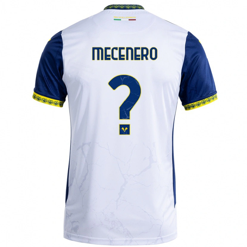 Danxen Homme Maillot Giovanni Mecenero #0 Blanc Bleu Tenues Extérieur 2024/25 T-Shirt