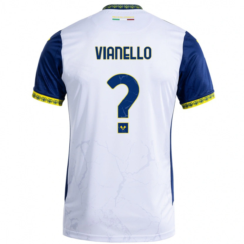 Danxen Homme Maillot Diego Vianello #0 Blanc Bleu Tenues Extérieur 2024/25 T-Shirt