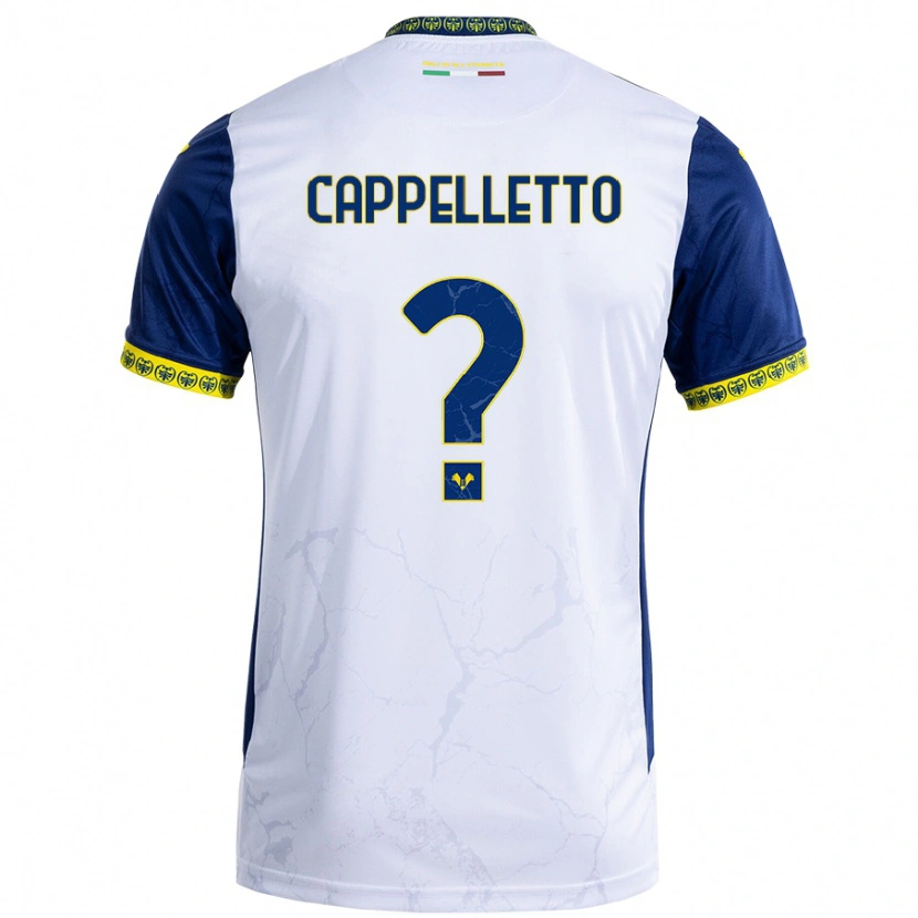 Danxen Homme Maillot Bryan Cappelletto #0 Blanc Bleu Tenues Extérieur 2024/25 T-Shirt