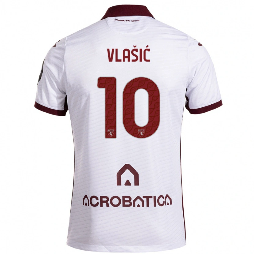 Danxen Homme Maillot Nikola Vlašić #10 Blanc Marron Tenues Extérieur 2024/25 T-Shirt