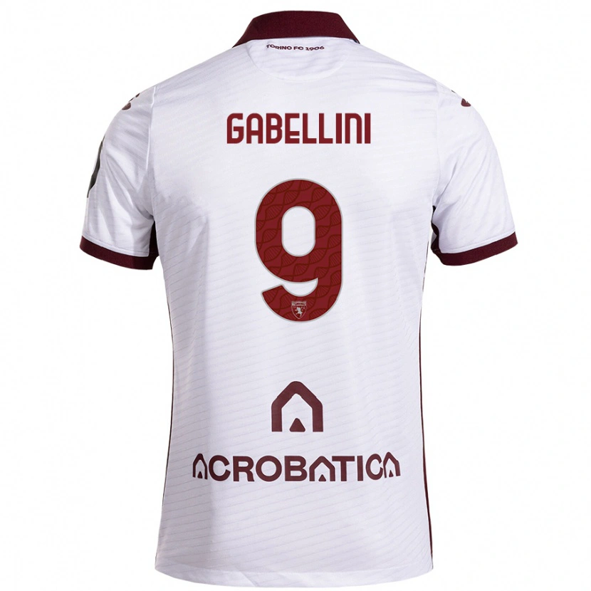 Danxen Homme Maillot Tommaso Gabellini #9 Blanc Marron Tenues Extérieur 2024/25 T-Shirt