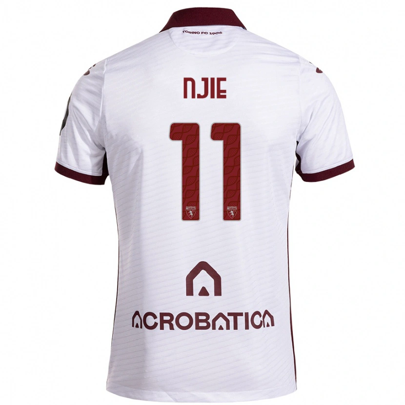 Danxen Homme Maillot Alieu Njie #11 Blanc Marron Tenues Extérieur 2024/25 T-Shirt