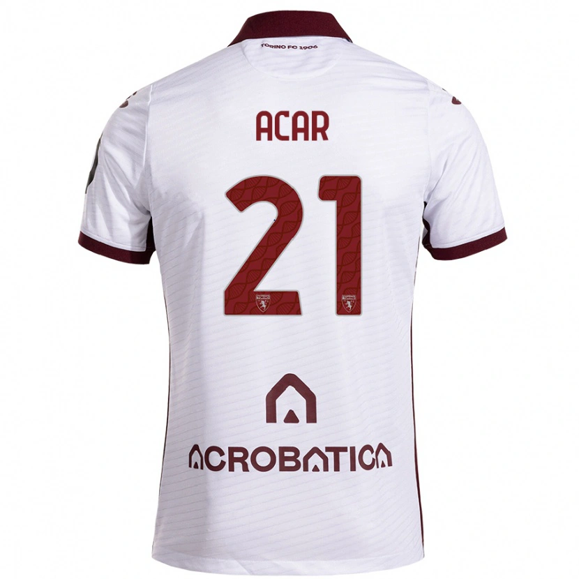 Danxen Homme Maillot Emirhan Acar #21 Blanc Marron Tenues Extérieur 2024/25 T-Shirt