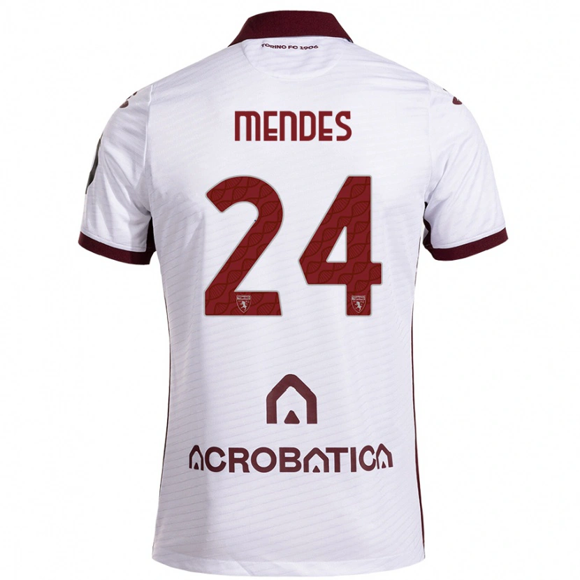 Danxen Homme Maillot Rodrigo Mendes #24 Blanc Marron Tenues Extérieur 2024/25 T-Shirt