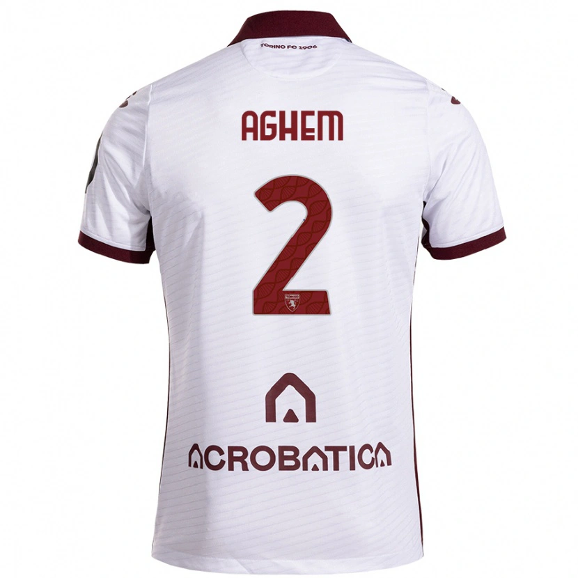 Danxen Homme Maillot Brigitta Aghem #2 Blanc Marron Tenues Extérieur 2024/25 T-Shirt