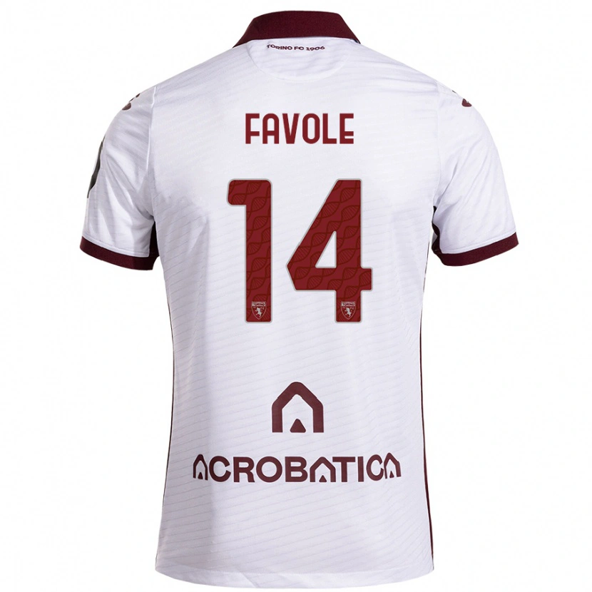Danxen Homme Maillot Annalisa Favole #14 Blanc Marron Tenues Extérieur 2024/25 T-Shirt
