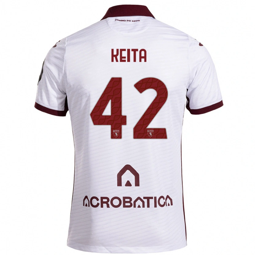 Danxen Homme Maillot Karamoko Keita #42 Blanc Marron Tenues Extérieur 2024/25 T-Shirt