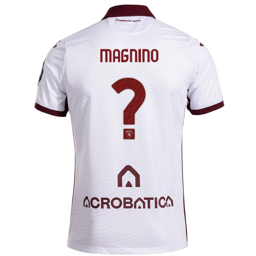 Danxen Homme Maillot Emanuele Magnino #0 Blanc Marron Tenues Extérieur 2024/25 T-Shirt