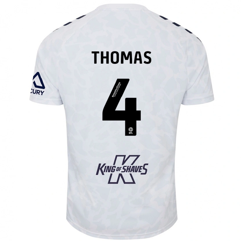 Danxen Homme Maillot Bobby Thomas #4 Blanc Tenues Extérieur 2024/25 T-Shirt
