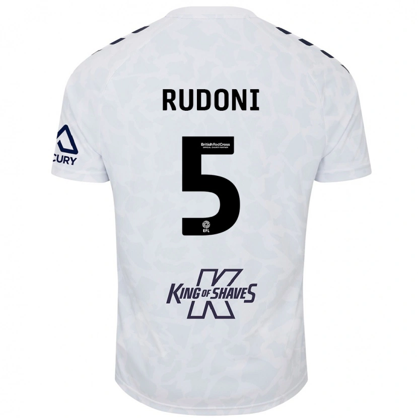 Danxen Homme Maillot Jack Rudoni #5 Blanc Tenues Extérieur 2024/25 T-Shirt