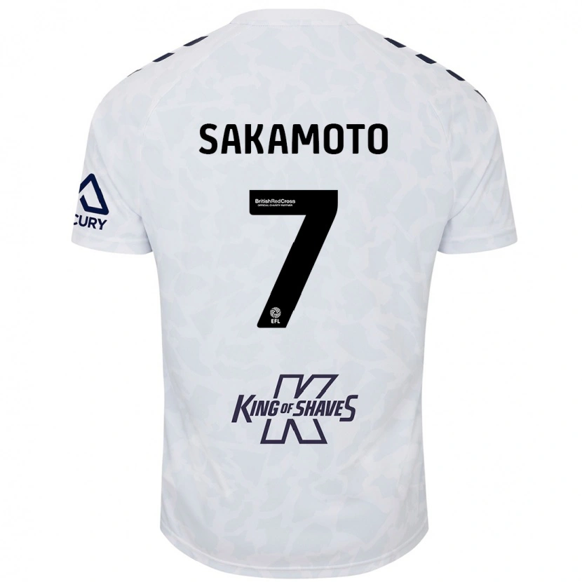 Danxen Homme Maillot Tatsuhiro Sakamoto #7 Blanc Tenues Extérieur 2024/25 T-Shirt