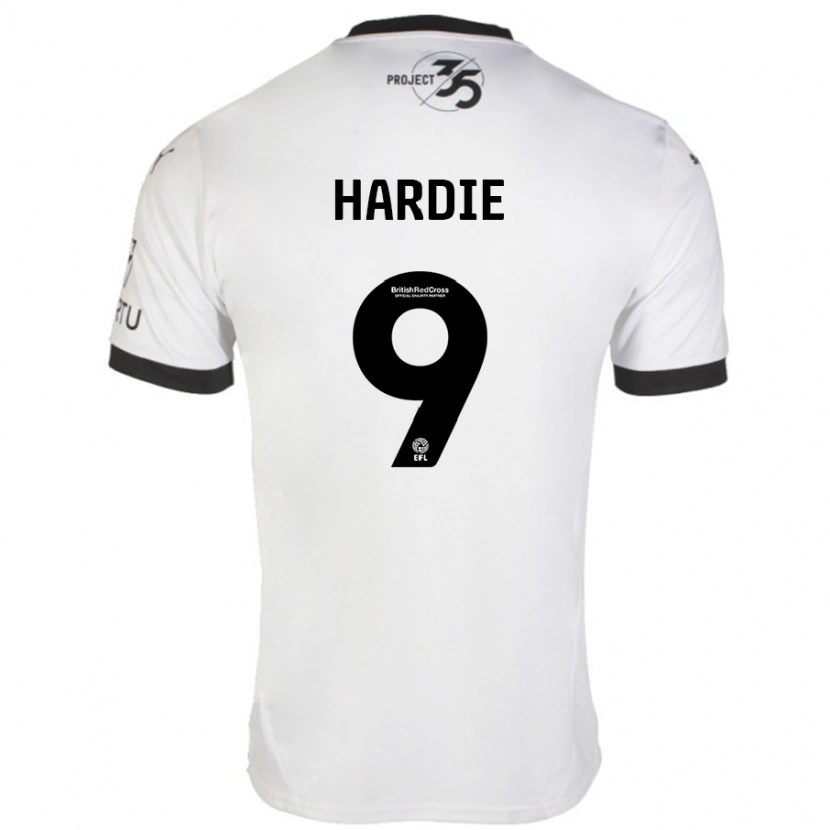 Danxen Homme Maillot Ryan Hardie #9 Blanc Noir Tenues Extérieur 2024/25 T-Shirt