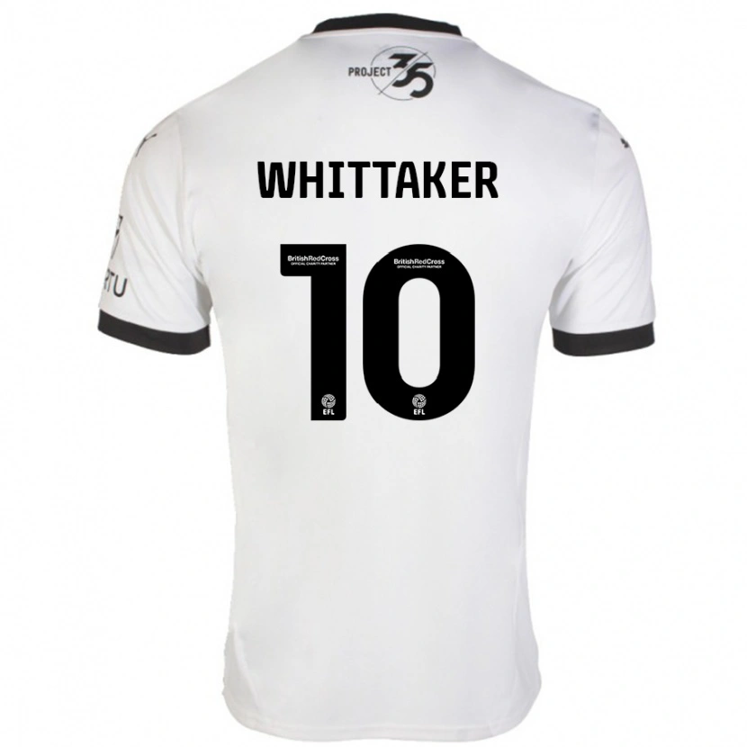 Danxen Homme Maillot Morgan Whittaker #10 Blanc Noir Tenues Extérieur 2024/25 T-Shirt