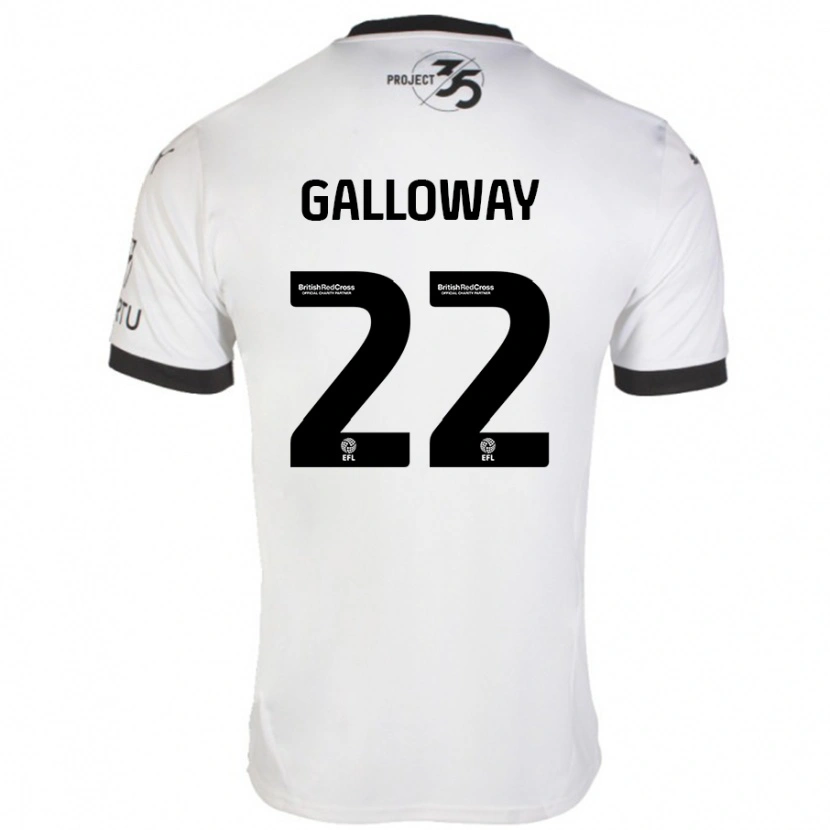 Danxen Homme Maillot Brendan Galloway #22 Blanc Noir Tenues Extérieur 2024/25 T-Shirt