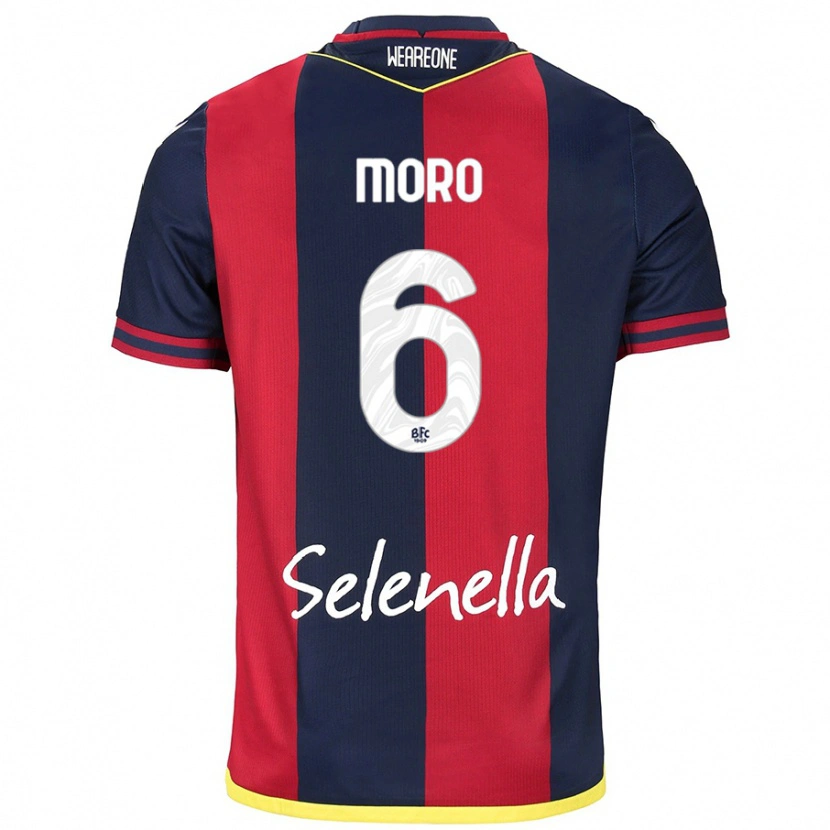Danxen Femme Maillot Nikola Moro #6 Rouge Bleu Royal Tenues Domicile 2024/25 T-Shirt