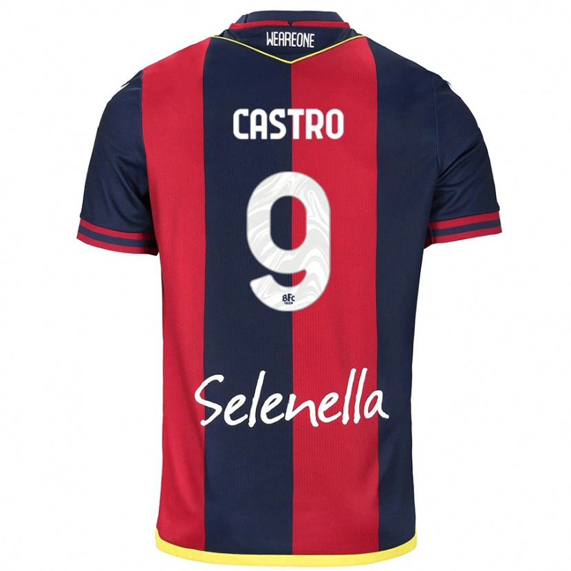 Danxen Femme Maillot Santiago Castro #9 Rouge Bleu Royal Tenues Domicile 2024/25 T-Shirt