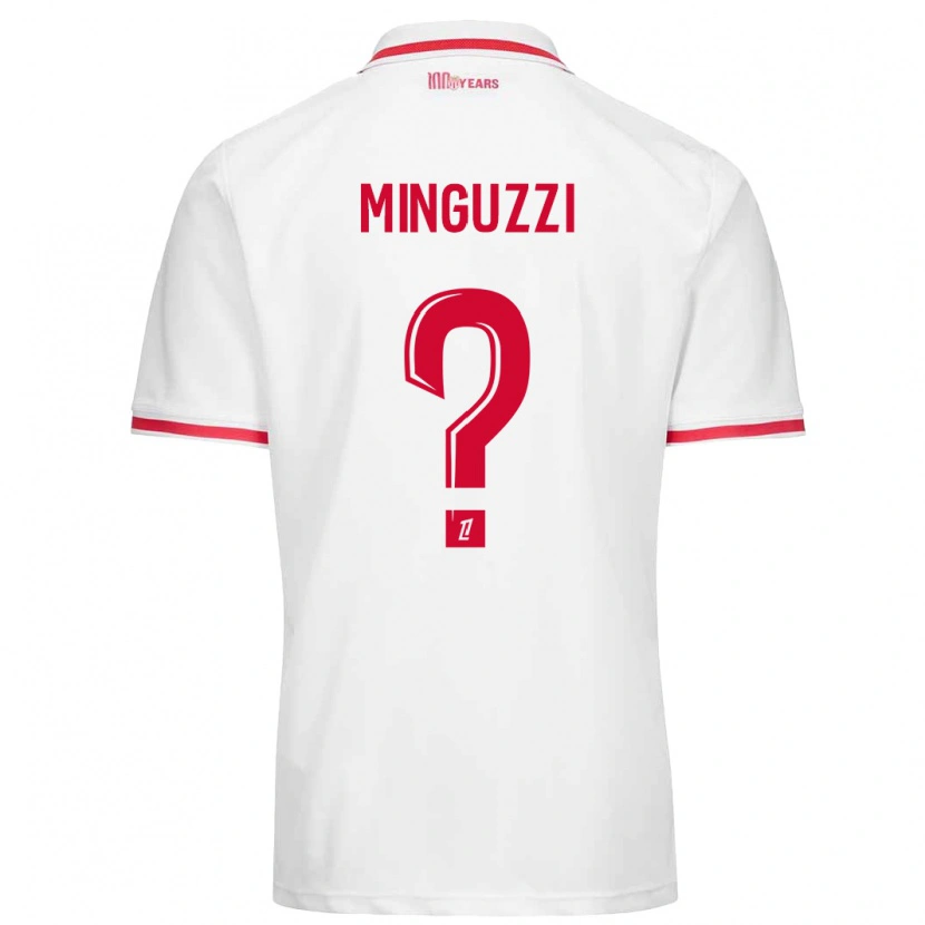 Danxen Femme Maillot Matteo Minguzzi #0 Blanc Rouge Tenues Domicile 2024/25 T-Shirt