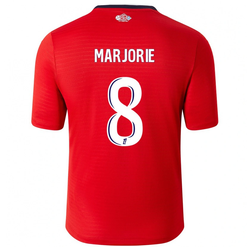 Danxen Femme Maillot Marjorie #8 Rouge Blanc Tenues Domicile 2024/25 T-Shirt