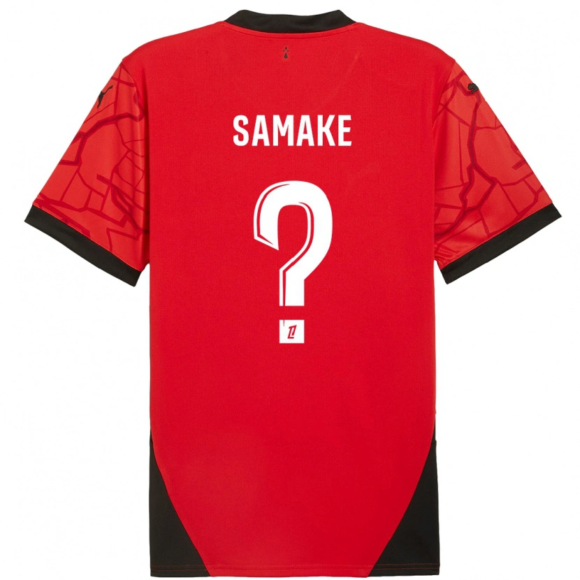 Danxen Femme Maillot Wilson Samaké #0 Rouge Noir Tenues Domicile 2024/25 T-Shirt