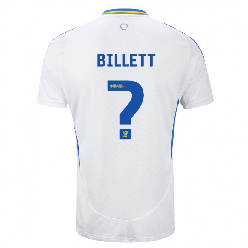 Danxen Femme Maillot Joe Billett #0 Blanc Bleu Tenues Domicile 2024/25 T-Shirt