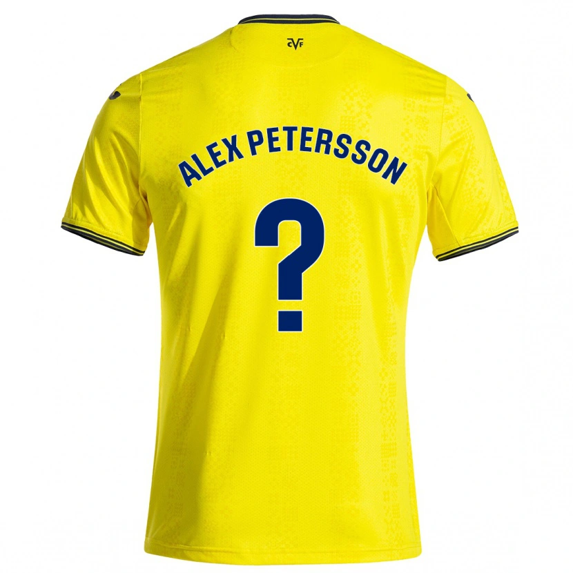 Danxen Femme Maillot Max Alex Petersson #0 Jaune Noir Tenues Domicile 2024/25 T-Shirt