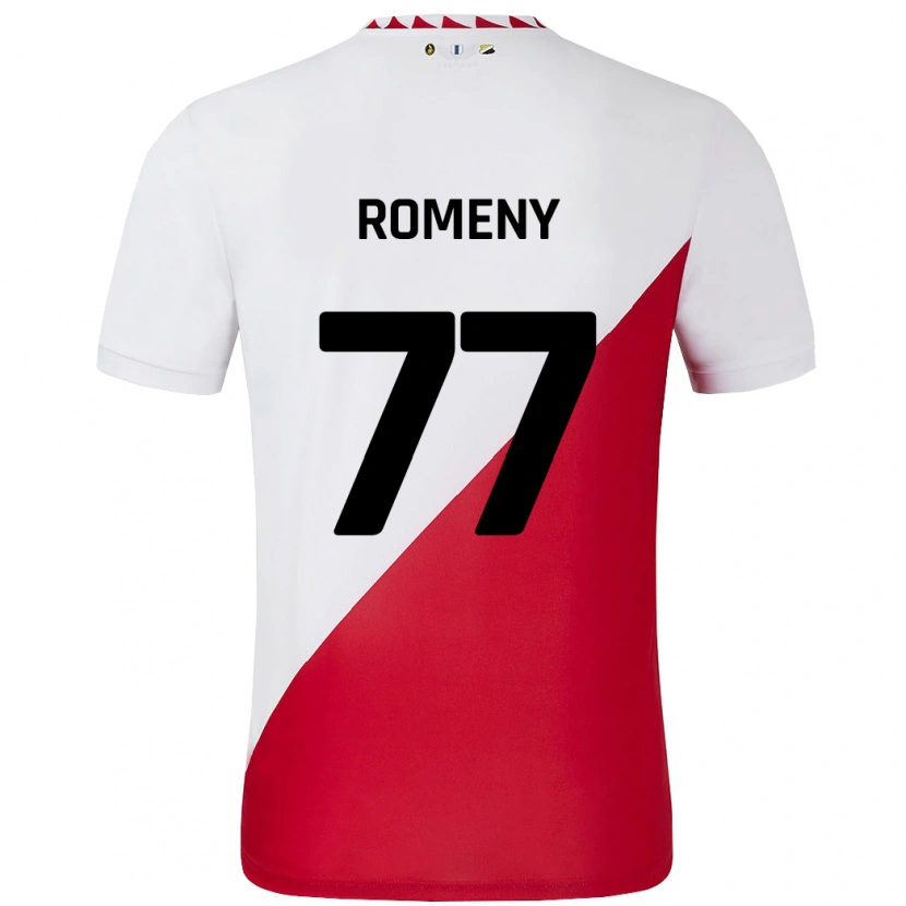 Danxen Femme Maillot Ole Romeny #77 Blanc Rouge Tenues Domicile 2024/25 T-Shirt