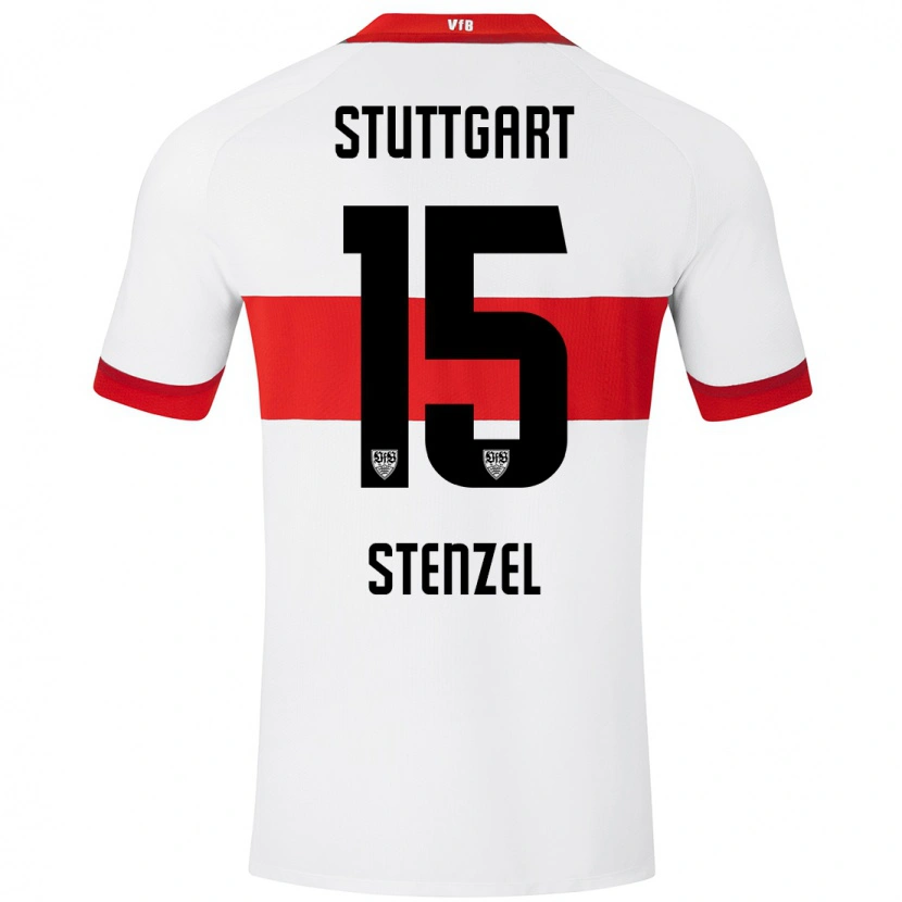 Danxen Femme Maillot Pascal Stenzel #15 Blanc Rouge Tenues Domicile 2024/25 T-Shirt