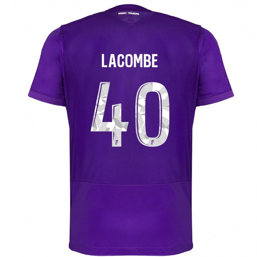 Danxen Femme Maillot Justin Lacombe #40 Violet Blanc Tenues Domicile 2024/25 T-Shirt