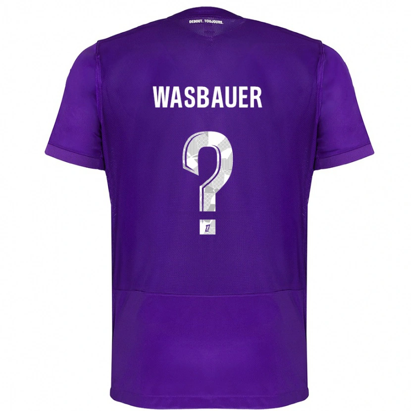 Danxen Femme Maillot Nicolas Wasbauer #0 Violet Blanc Tenues Domicile 2024/25 T-Shirt