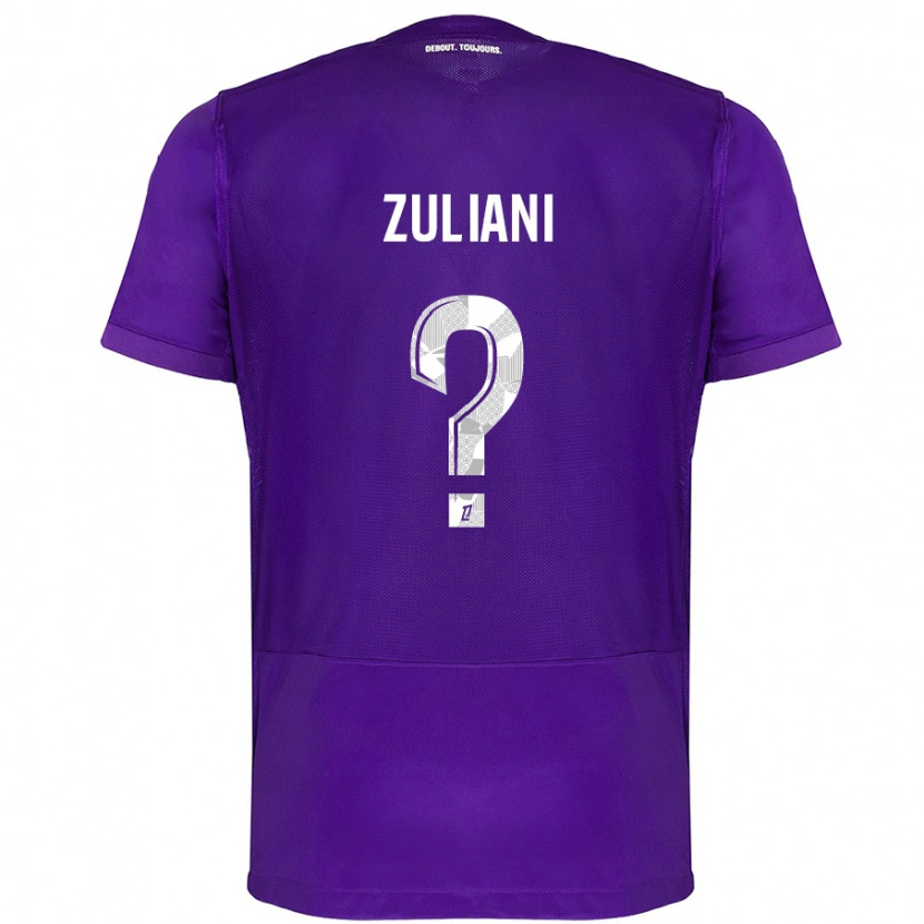 Danxen Femme Maillot Edhy Zuliani #0 Violet Blanc Tenues Domicile 2024/25 T-Shirt
