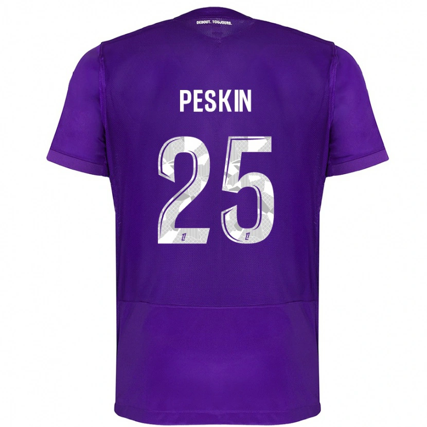 Danxen Femme Maillot Kelso Peskin #25 Violet Blanc Tenues Domicile 2024/25 T-Shirt