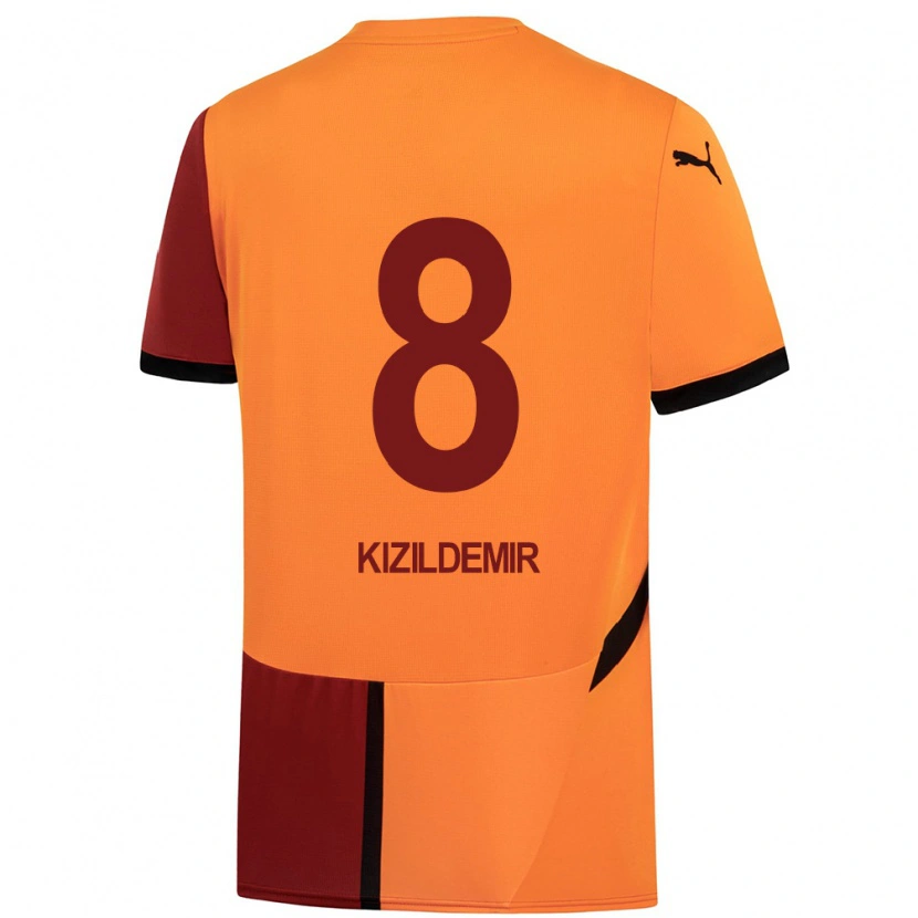 Danxen Femme Maillot Berk Kızıldemir #8 Jaune Rouge Tenues Domicile 2024/25 T-Shirt