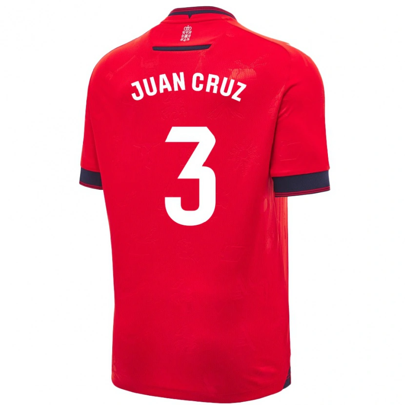 Danxen Femme Maillot Juan Cruz #3 Rouge Blanc Tenues Domicile 2024/25 T-Shirt
