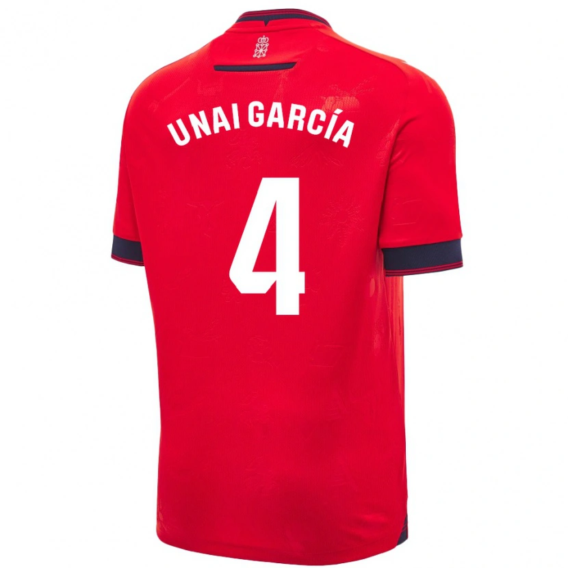 Danxen Femme Maillot Unai García #4 Rouge Blanc Tenues Domicile 2024/25 T-Shirt