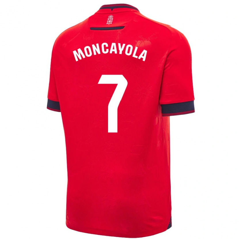 Danxen Femme Maillot Jon Moncayola #7 Rouge Blanc Tenues Domicile 2024/25 T-Shirt