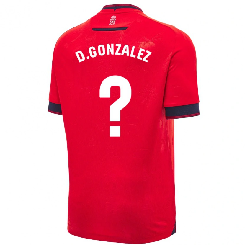 Danxen Femme Maillot Dani González #0 Rouge Blanc Tenues Domicile 2024/25 T-Shirt