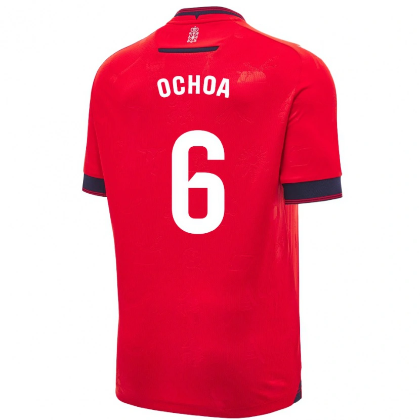 Danxen Femme Maillot Celia Ochoa Ibañez #6 Rouge Blanc Tenues Domicile 2024/25 T-Shirt