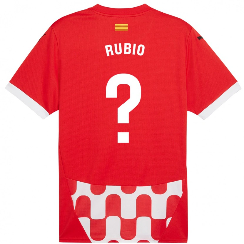 Danxen Femme Maillot Albert Rubio #0 Rouge Blanc Tenues Domicile 2024/25 T-Shirt