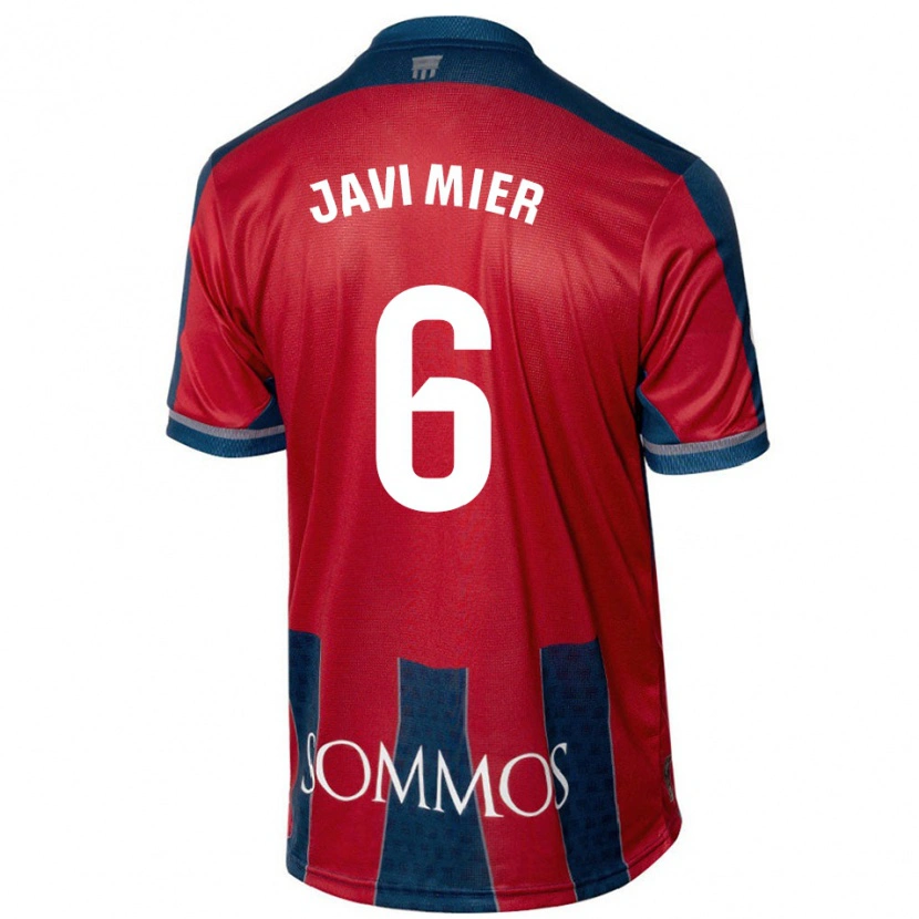 Danxen Femme Maillot Javi Mier #6 Rouge Bleu Tenues Domicile 2024/25 T-Shirt