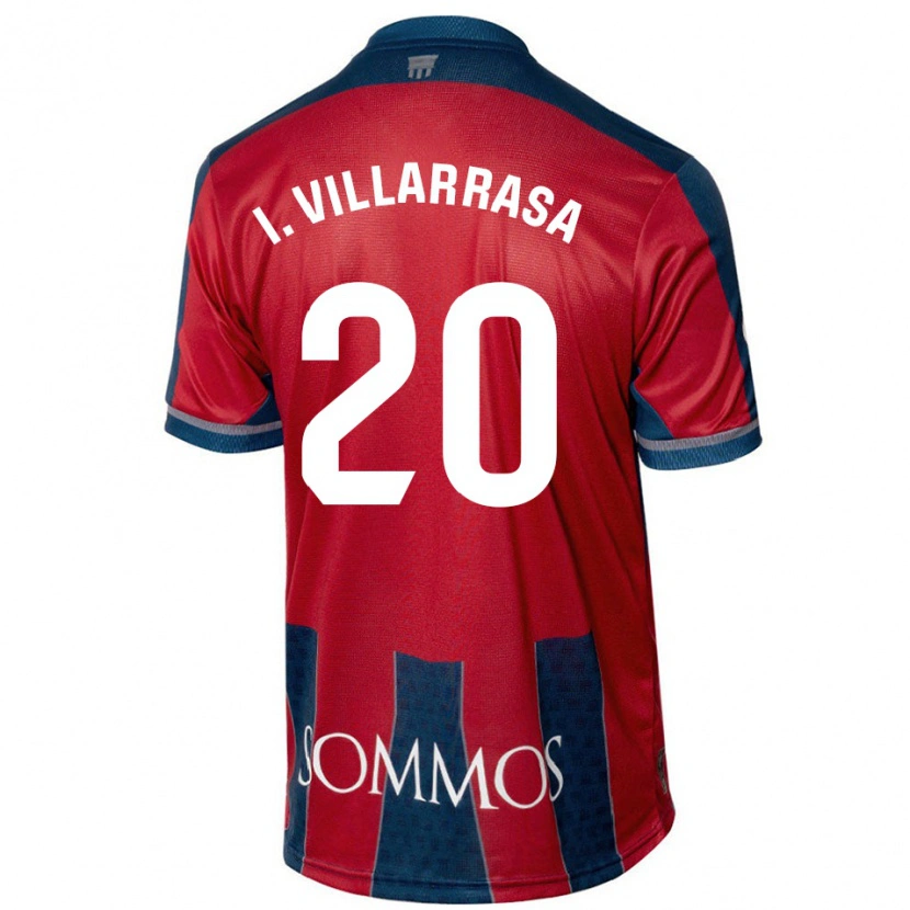 Danxen Femme Maillot Ignasi Vilarrasa #20 Rouge Bleu Tenues Domicile 2024/25 T-Shirt