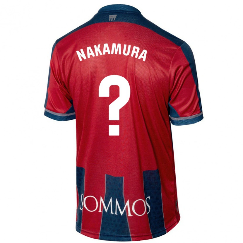 Danxen Femme Maillot Togo Nakamura #0 Rouge Bleu Tenues Domicile 2024/25 T-Shirt