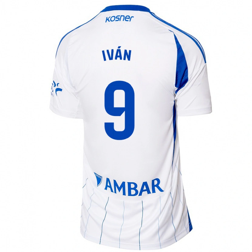 Danxen Femme Maillot Iván Azón #9 Rouge Blanc Tenues Domicile 2024/25 T-Shirt
