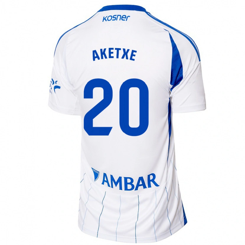 Danxen Femme Maillot Ager Aketxe #20 Rouge Blanc Tenues Domicile 2024/25 T-Shirt