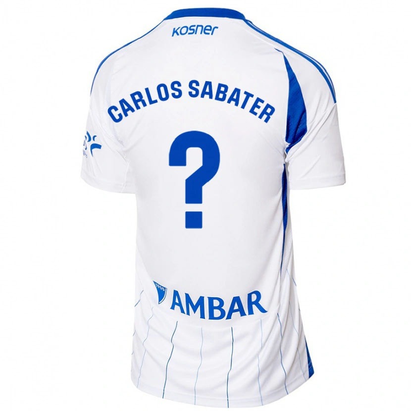 Danxen Femme Maillot Juan Carlos Sabater #0 Rouge Blanc Tenues Domicile 2024/25 T-Shirt