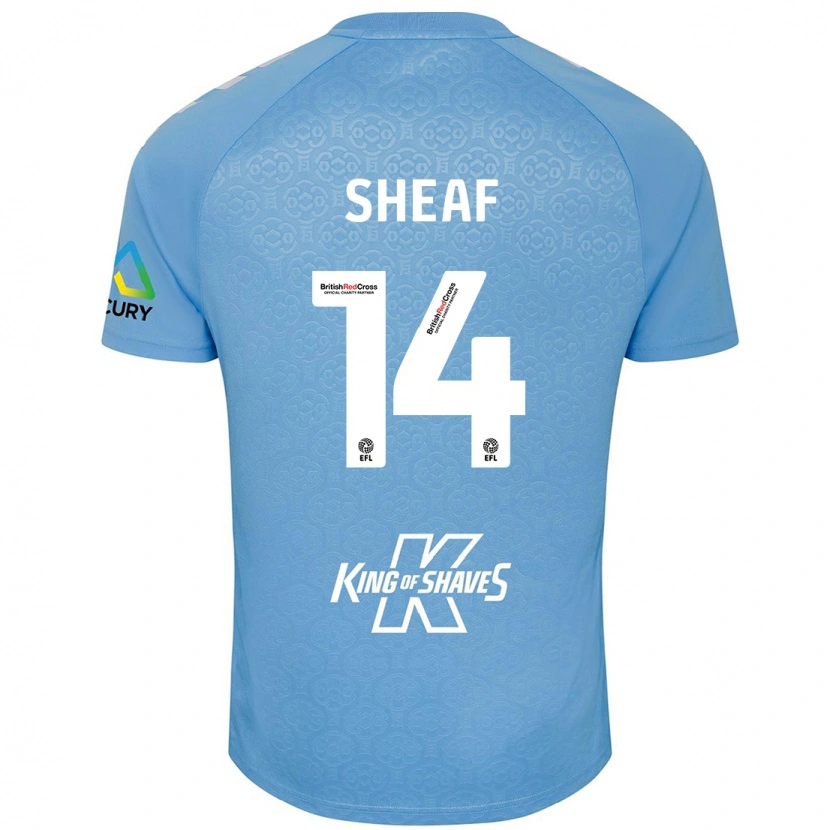 Danxen Femme Maillot Ben Sheaf #14 Bleu Blanc Tenues Domicile 2024/25 T-Shirt