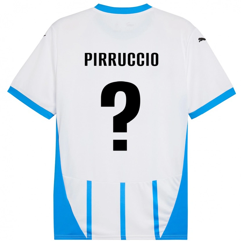 Danxen Femme Maillot Federico Pirruccio #0 Blanc Bleu Tenues Extérieur 2024/25 T-Shirt