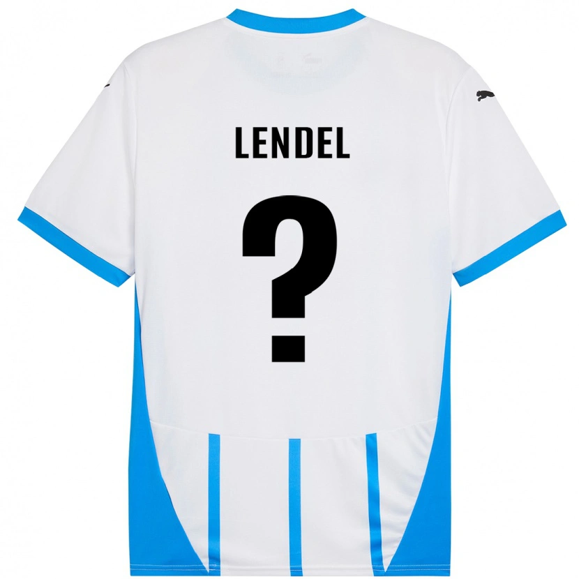 Danxen Femme Maillot Davide Lendel #0 Blanc Bleu Tenues Extérieur 2024/25 T-Shirt