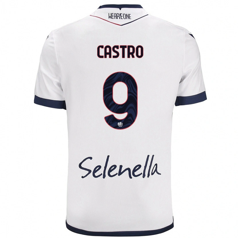 Danxen Femme Maillot Santiago Castro #9 Blanc Bleu Royal Tenues Extérieur 2024/25 T-Shirt