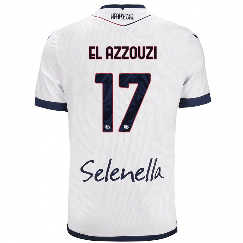 Danxen Femme Maillot Oussama El Azzouzi #17 Blanc Bleu Royal Tenues Extérieur 2024/25 T-Shirt